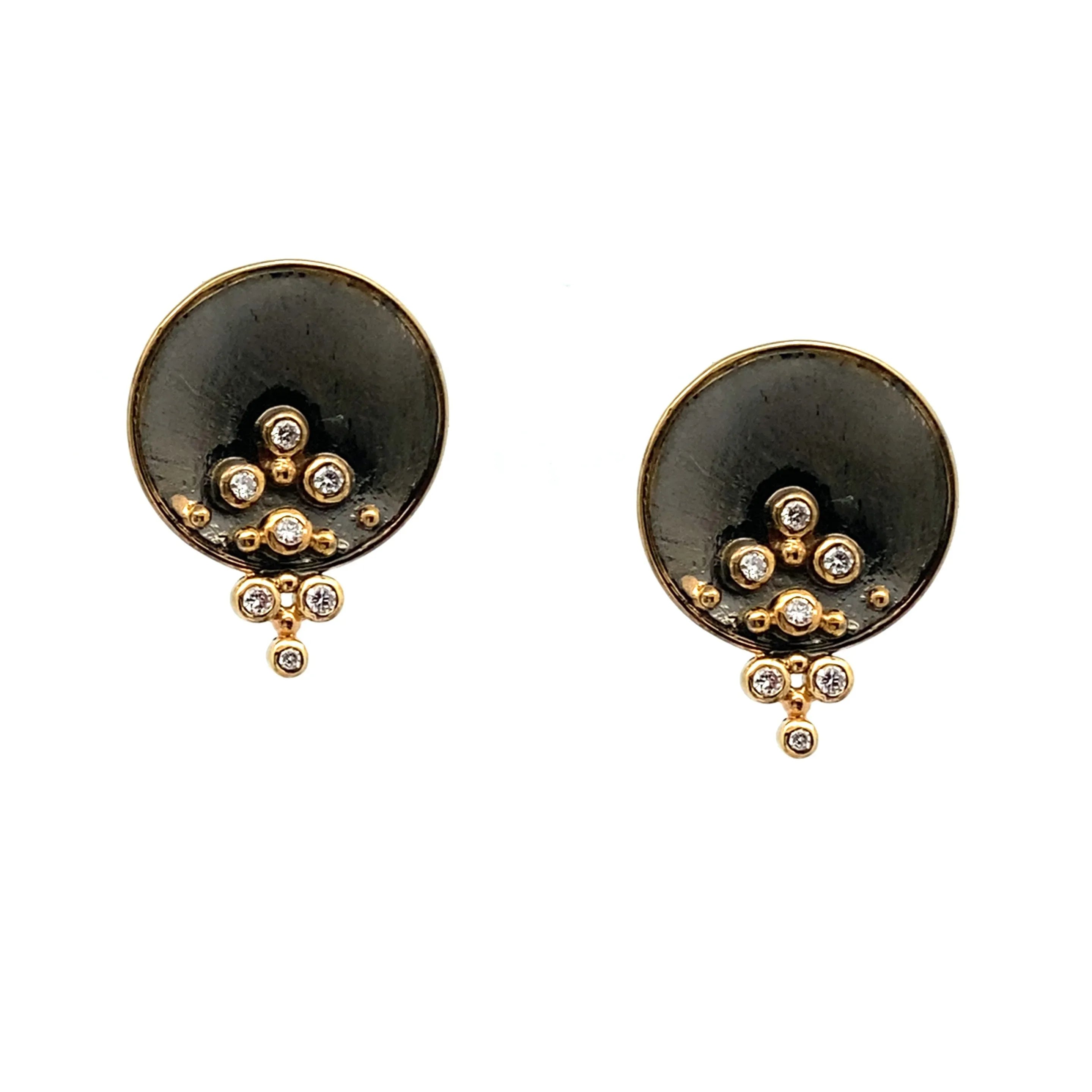 14k Black Rhodium Diamond Cascading Earrings - Q Evon Fine Jewelry