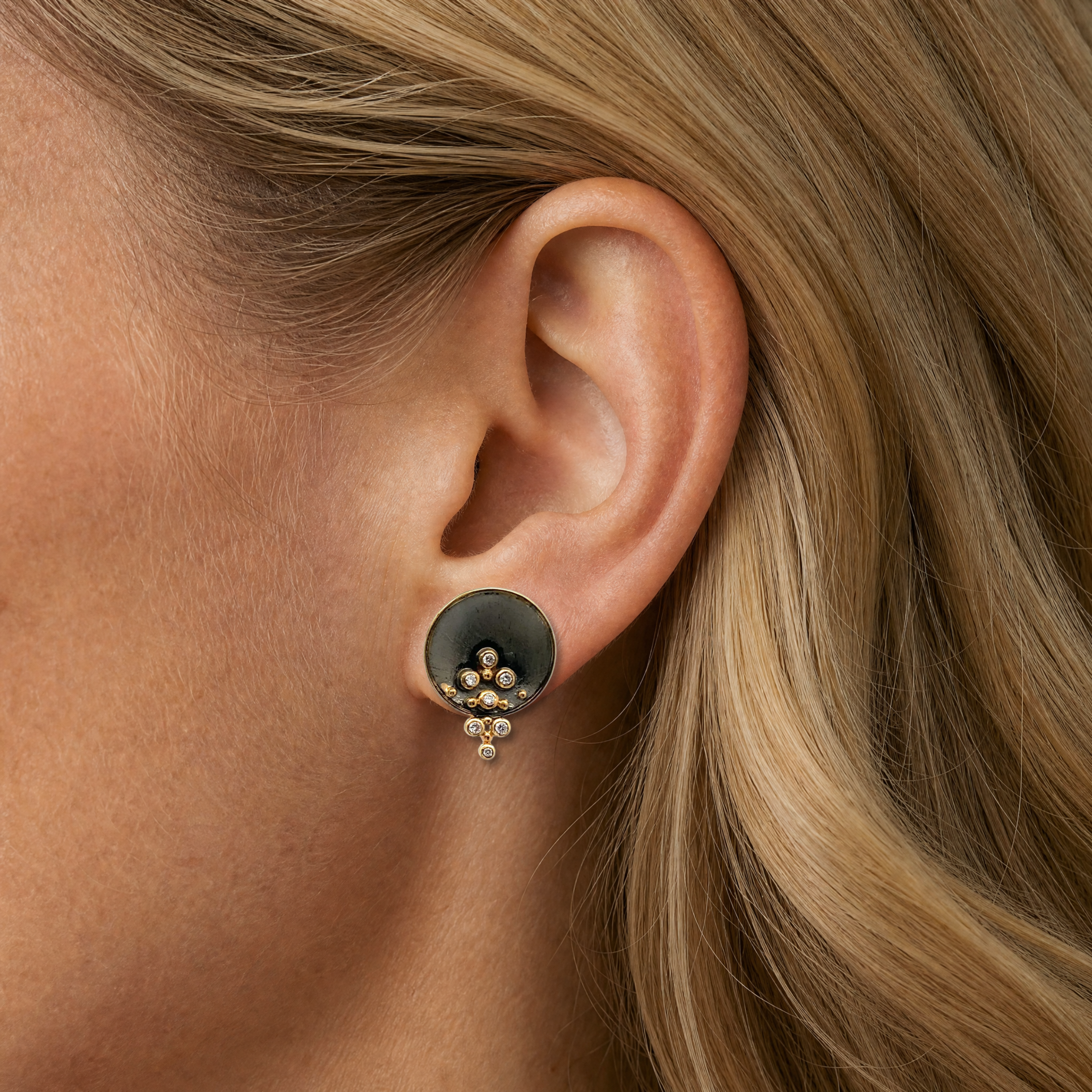 14k Black Rhodium Diamond Cascading Earrings