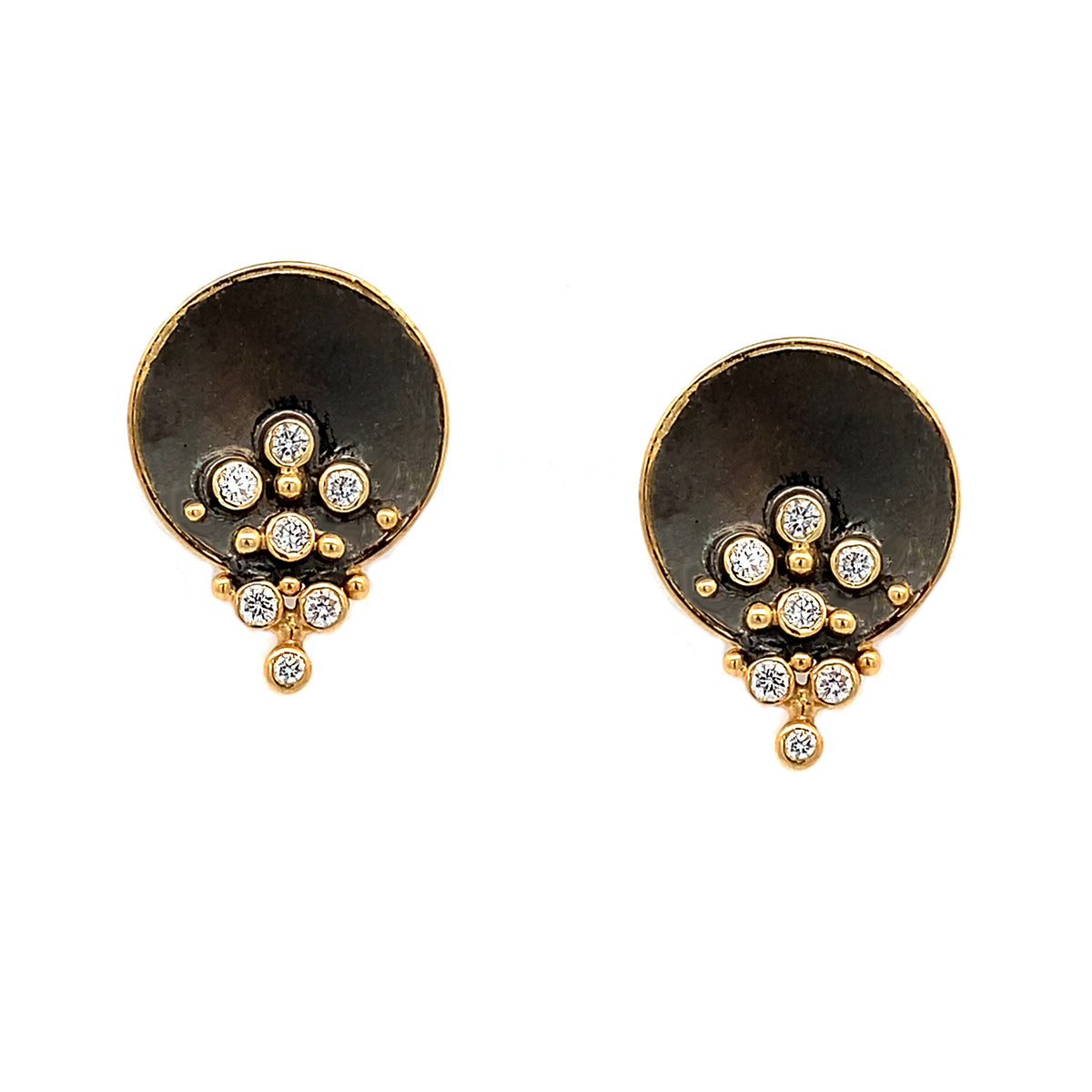 14k Black Rhodium Diamond Cascading Earrings