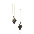 14k Black Diamond Orb Threader Earrings - Q Evon Fine Jewelry