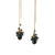 14k Black Diamond Orb Threader Earrings