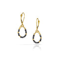 14k Gold Bead and Black Diamond Asymmetrical Earrings - Q Evon Fine Jewelry