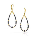 14k Gold Bead and Graduated Black Diamond Earrings - Q Evon Fine Jewelry