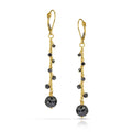 14k Black Diamond Drop Earrings-Long - Q Evon Fine Jewelry