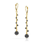 14k Black Diamond Drop Earrings-Long - Q Evon Fine Jewelry