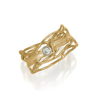 Slim Edge Ring - 14k and Diamond