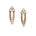 Black and 14k Gold Element Earrings with Diamond - Small - Q Evon Fine Jewelry