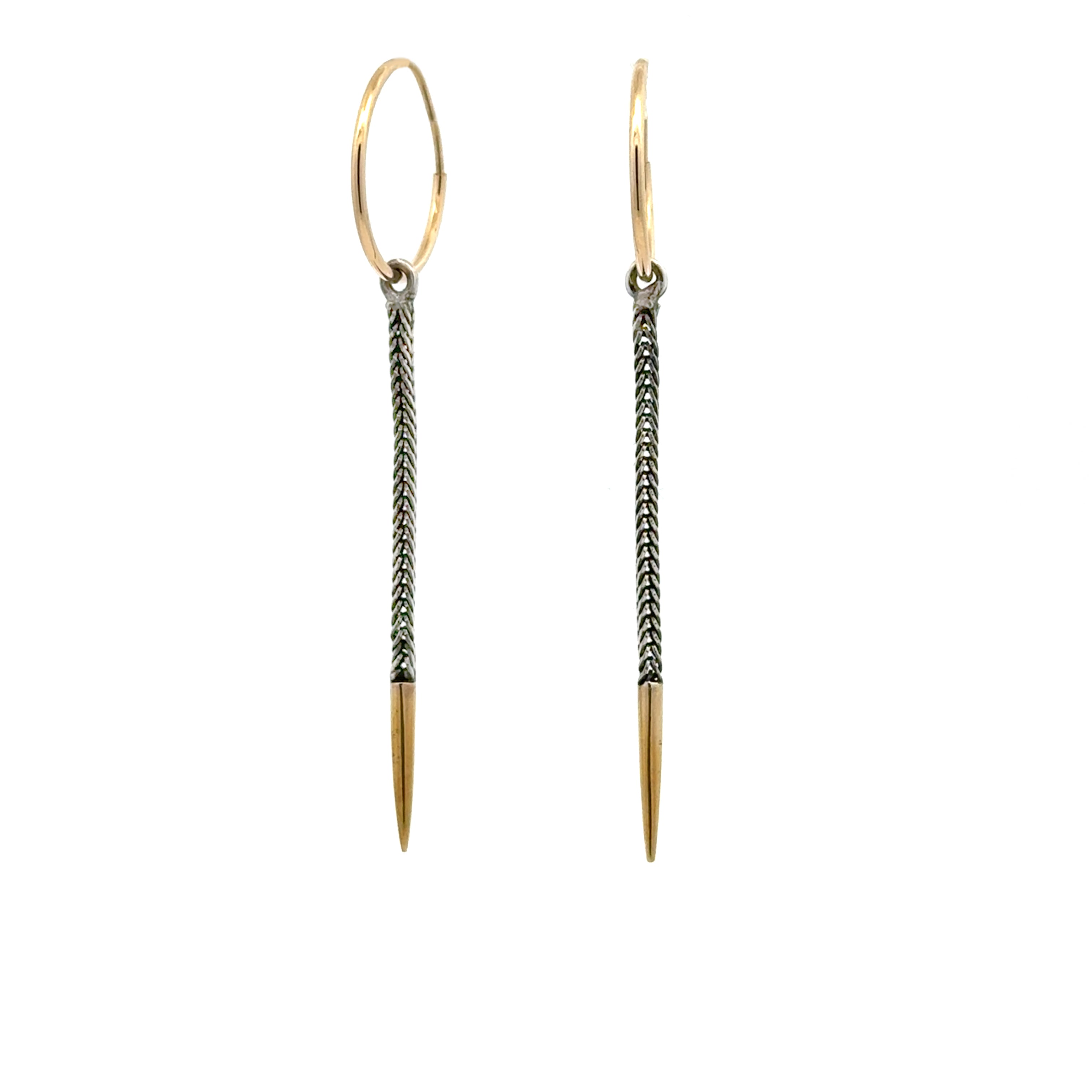 14k and Silver Bolo Hoop Earrings