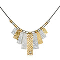 9 Tab Mixed Metal Necklace with Diamond - Q Evon Fine Jewelr
