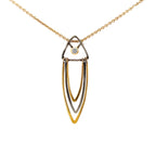 Black and 14k Gold Element Pendant with Diamond - Q Evon Fine Jewelry