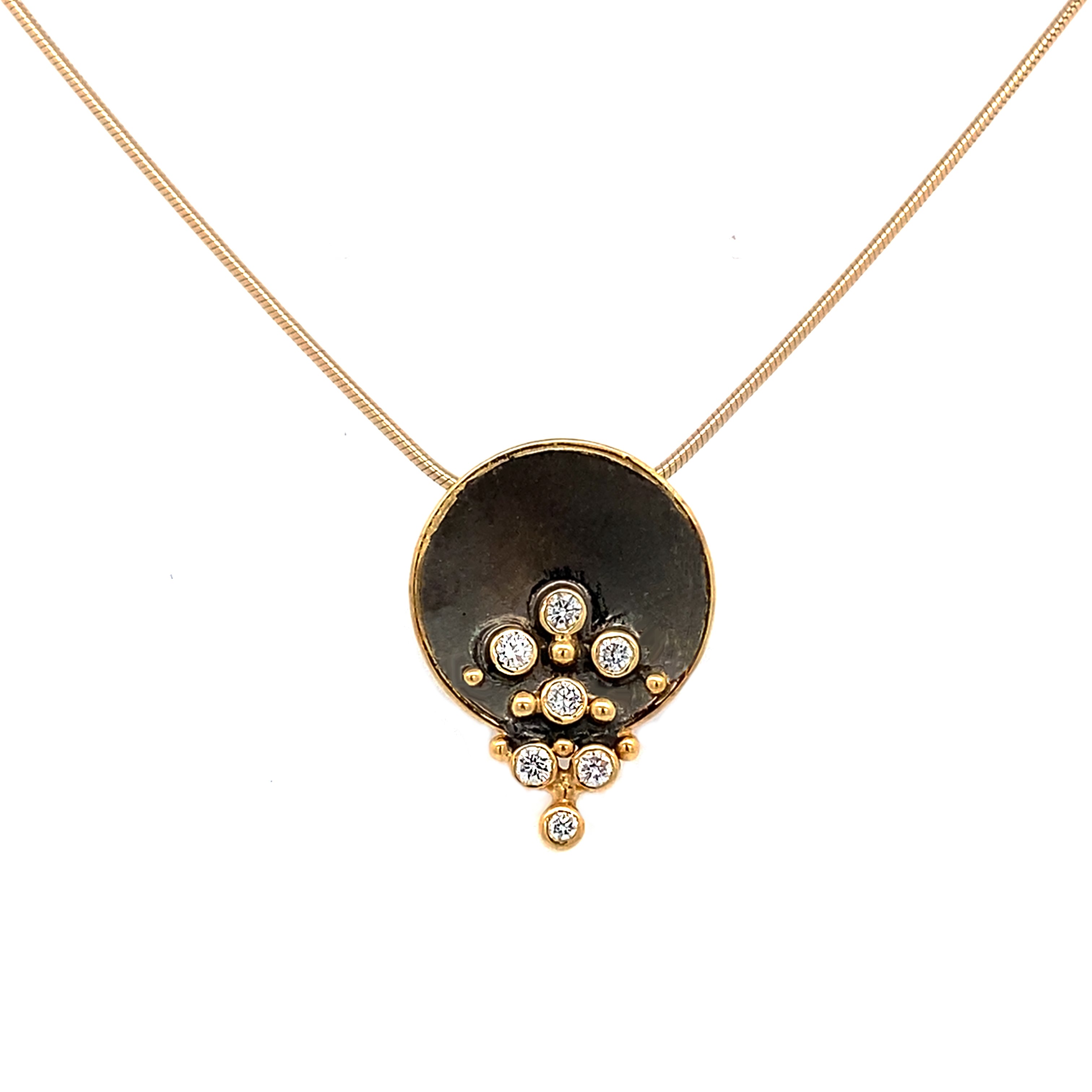 14k Black Rhodium Diamond Cascading Necklace
