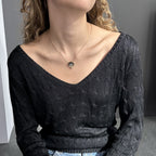 14k Black Rhodium Champagne Diamond Cascading Necklace