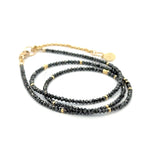 14k Black Diamond Beads Adjustable 16-18" Necklace 11 tcw