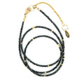 14k Black Diamond Beads Adjustable Necklace 14-15.5 tcw