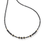 14k Black Diamond Beads Adjustable 16-18 Necklace 15-16TCW