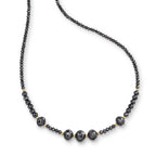 14k Black Diamond Beads Adjustable 16-18 Necklace 38TCW