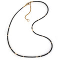 14k Black Diamond Beads Adjustable Necklace - Q Evon Fine Jewelry