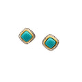 Turquoise Sterling Silver & 14k Gold Studs