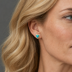 Turquoise Sterling Silver & 14k Gold Studs