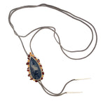 Contemporary Bolo - Blue Sapphire with Garnet - Q Evon Fine Jewelry