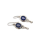 Silver Sapphire Dangle Earrings