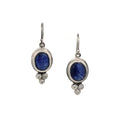 Silver Sapphire and Diamond Earrings - Q Evon Fine Jewelry
