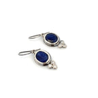 Silver Sapphire and Diamond Earrings