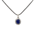 Silver Sapphire Pendant - Q Evon Fine Jewelry