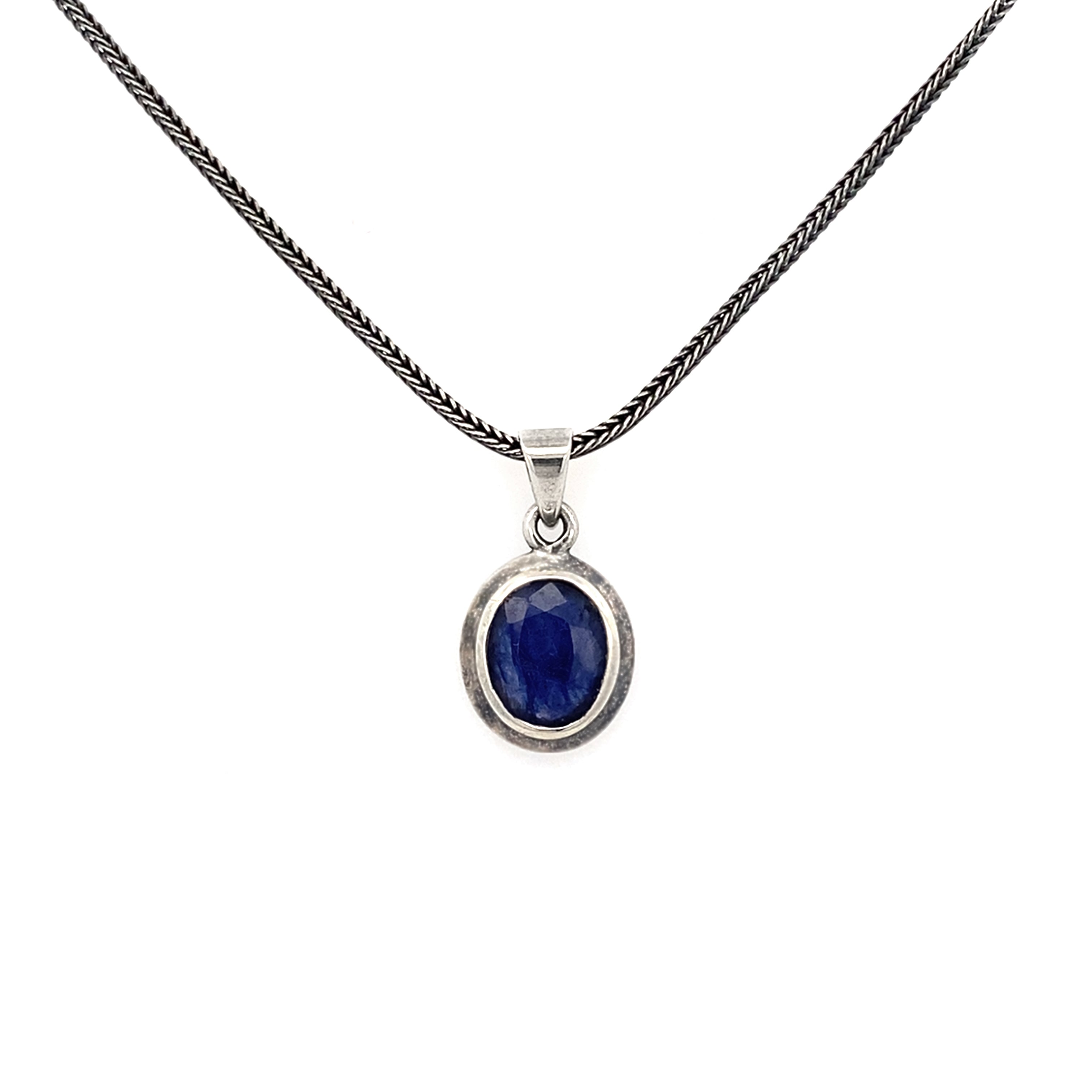 Silver Sapphire Pendant