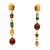 Asymmetrical Tourmaline and Bronze Pearl Earrings