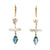 Blue Topaz & Stick Pearl Leverback Earring