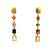 Tourmaline and Citrine Asymmetrical Gold Post Top Earrings