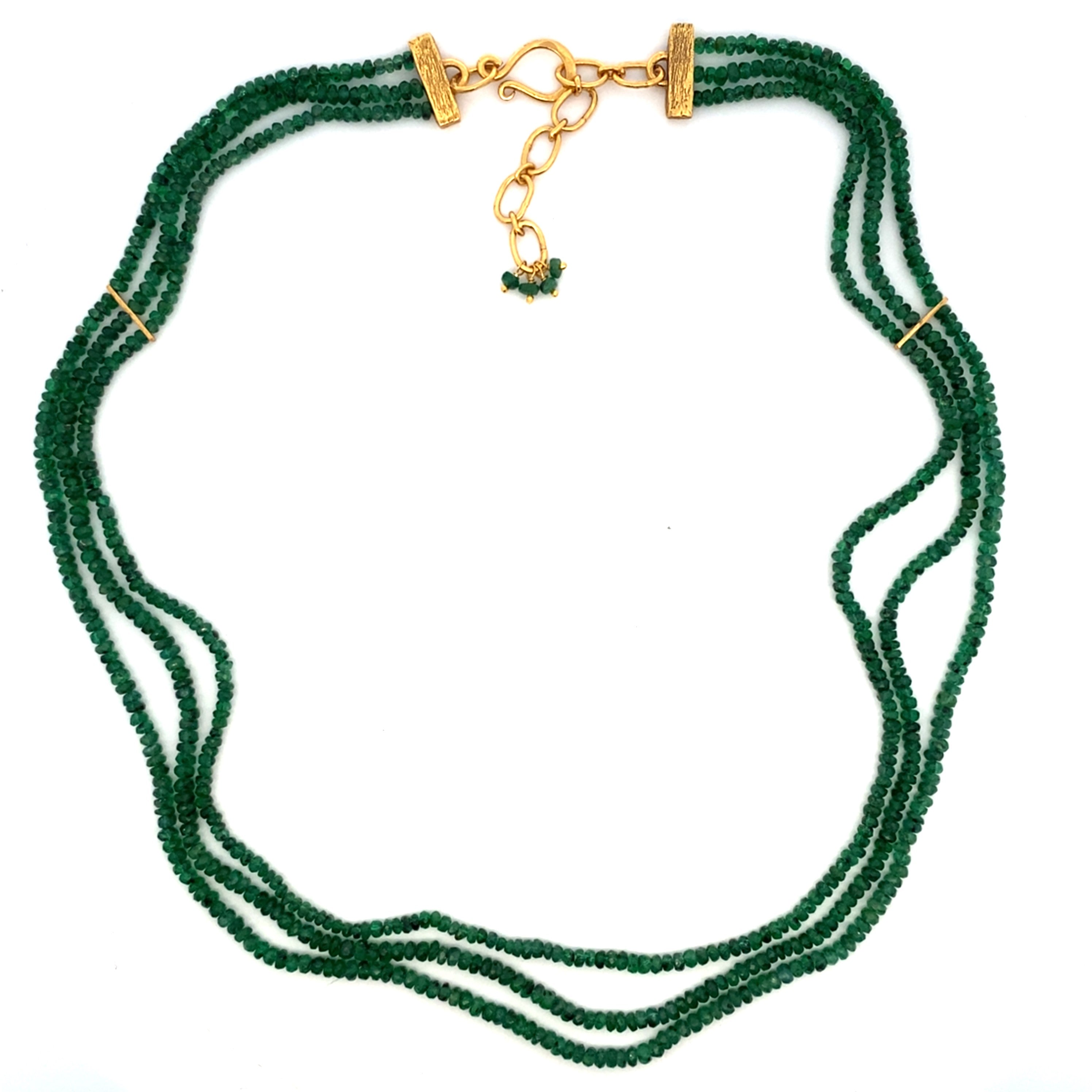 Multi-Strand Emerald Necklace - 18k Vermeil
