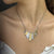 9 Tab Mixed Metal Necklace with White Lab Diamond