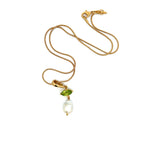 Peridot & Pearl Pendant Necklace