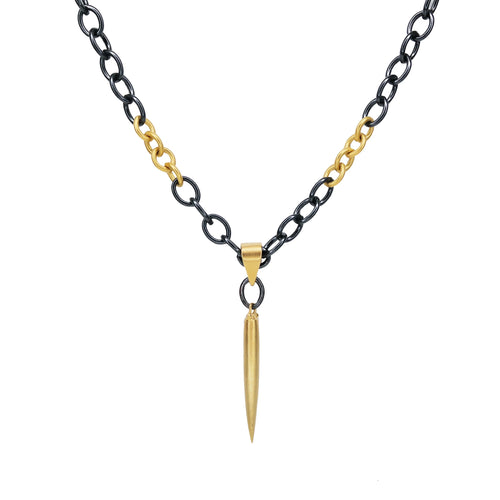 Black and Gold Upcycled Necklace - Q Evon Fine Jewelry