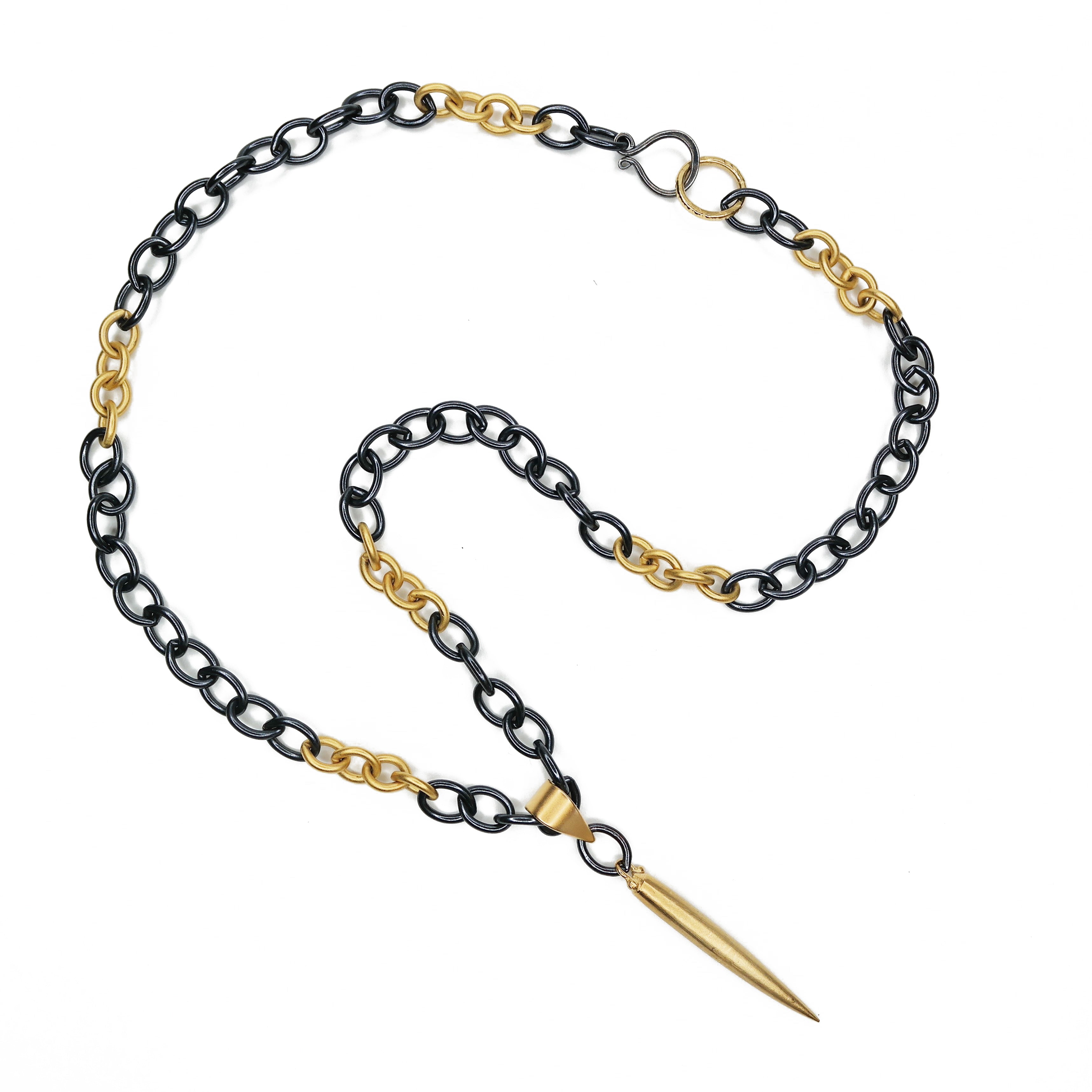 Black and Gold Upcycled Necklace