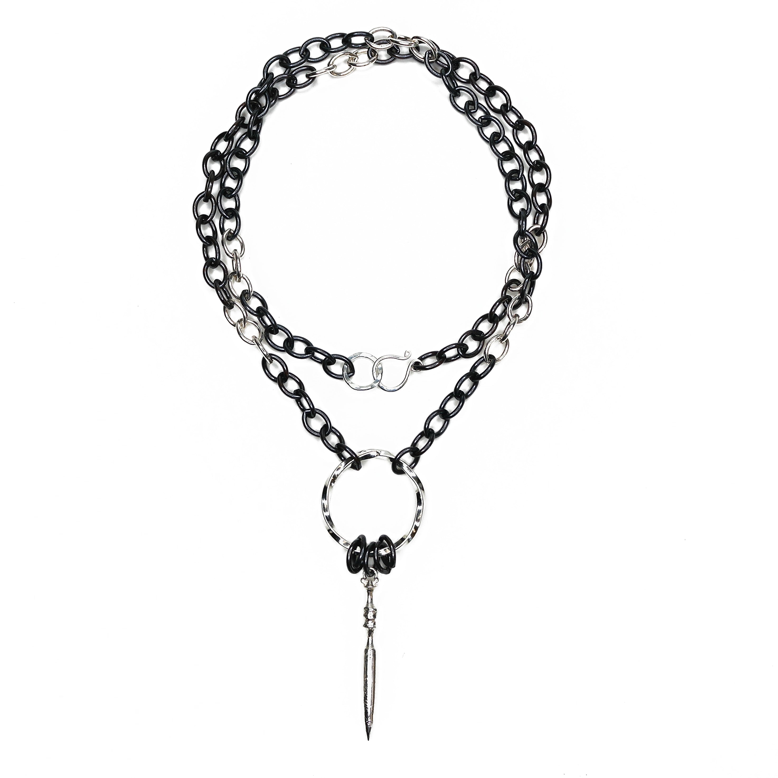 Black and White Upcycled Necklace