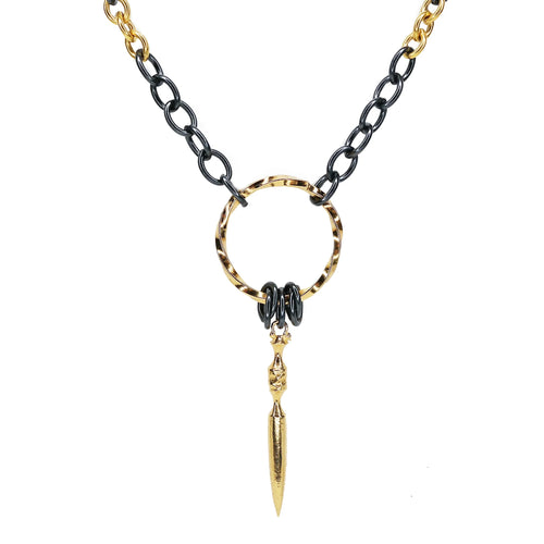 Black and Gold Upcycled Necklace - Medium - Q Evon Fine Jewelry