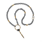 Black and Gold Upcycled Necklace - Large