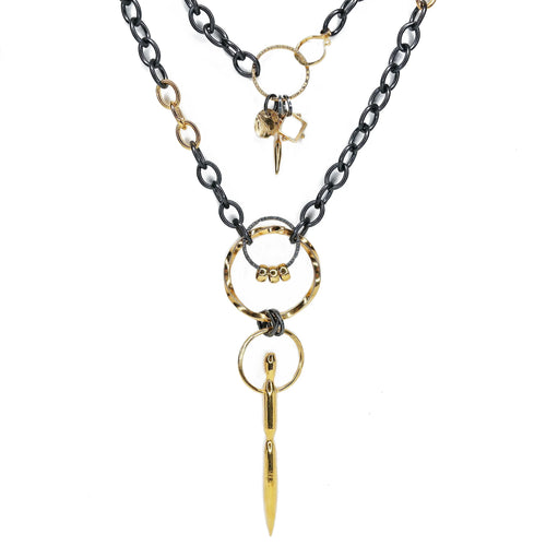 Black and Gold Upcycled Necklace - Large - Q Evon Fine Jewelry