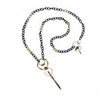 Black and Gold Upcycled Necklace - Large