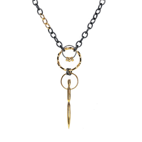 Black and Gold Upcycled Necklace - Large - Q Evon Fine Jewelry