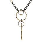 Black and Gold Upcycled Necklace - XL