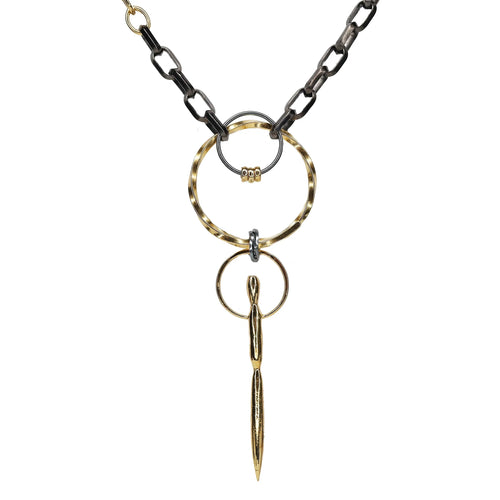 Black and Gold Upcycled Necklace - XL - Q Evon Fine Jewelry