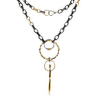 Black and Gold Upcycled Necklace - XL
