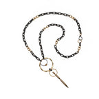 Black and Gold Upcycled Necklace - XL