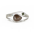 Bronze Sapphire & Green Tourmaline Cuff Bracelet