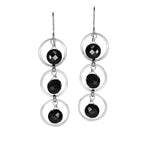 Triple Gems in Forged Circles - Black Onyx