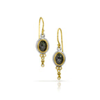 Black Diamond & 14k Earrings with White Diamonds - Q Evon Fine Jewelry